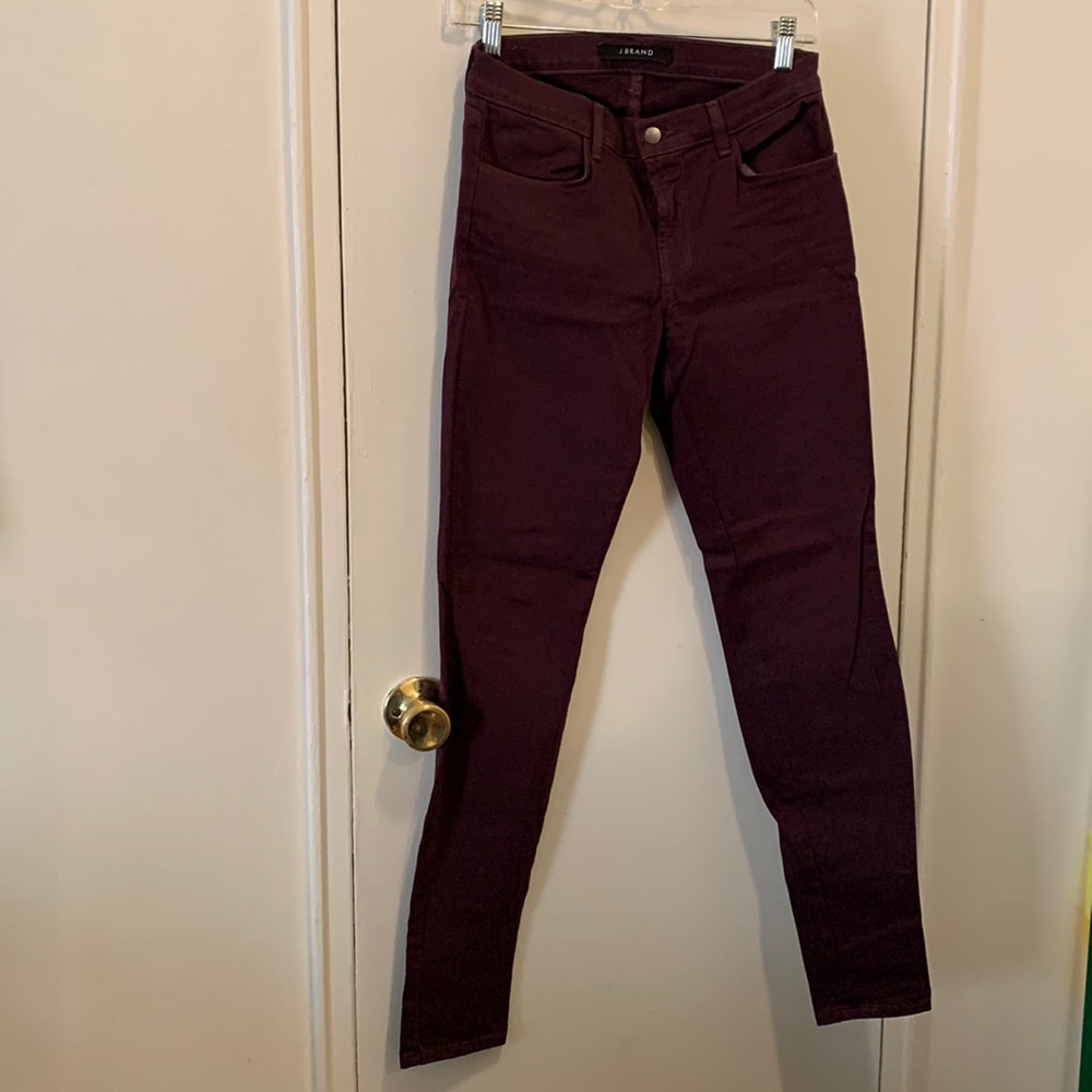 J brand deep purple skinny jeans